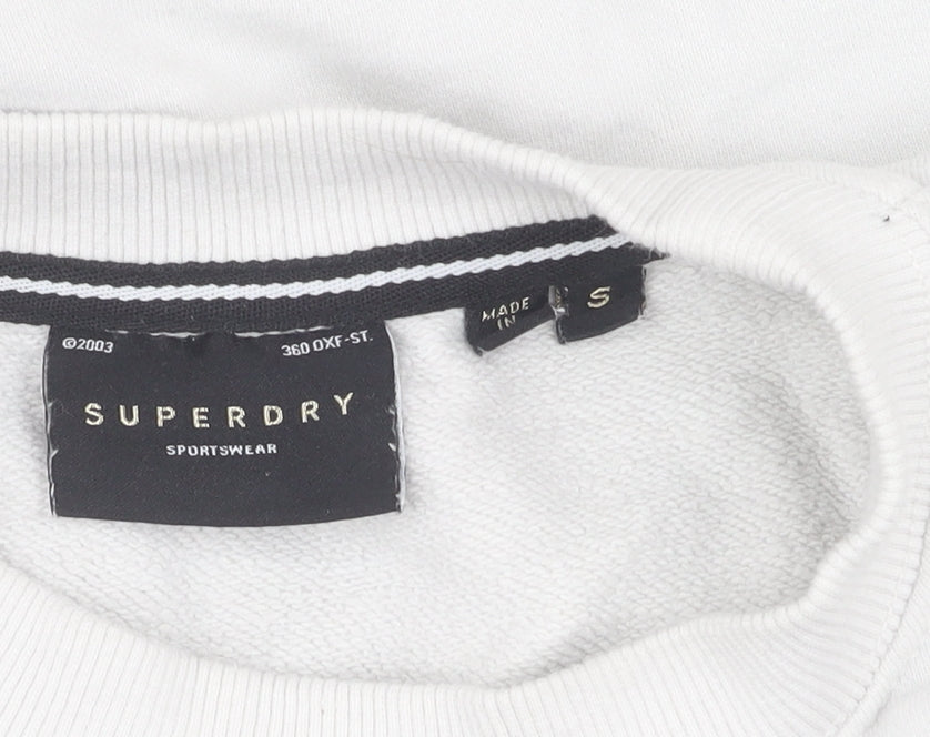 Superdry Unisex White Crew Neck Sweatshirt Size S