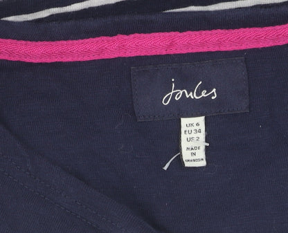 Womens UK Size 6 Joules Blue Basic T-Shirt