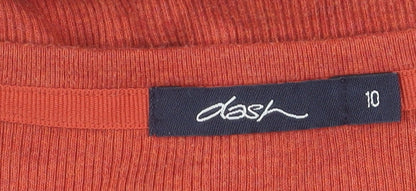 Womens UK Size 10 DASH Red Basic T-Shirt