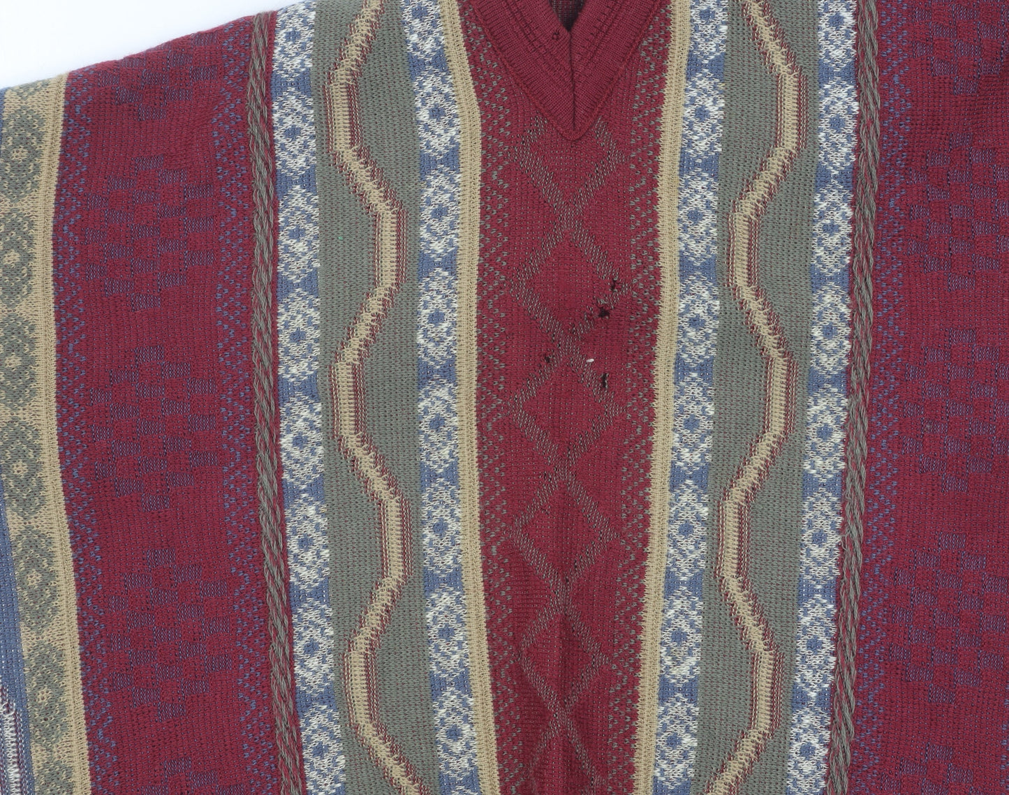 Pierre Sangan Men's Multicoloured V-Neck Jumper L