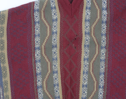 Pierre Sangan Men's Multicoloured V-Neck Jumper L