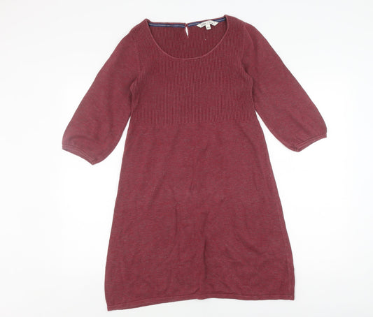 Fat Face Women's Red Shift Dress Size 10 Cotton