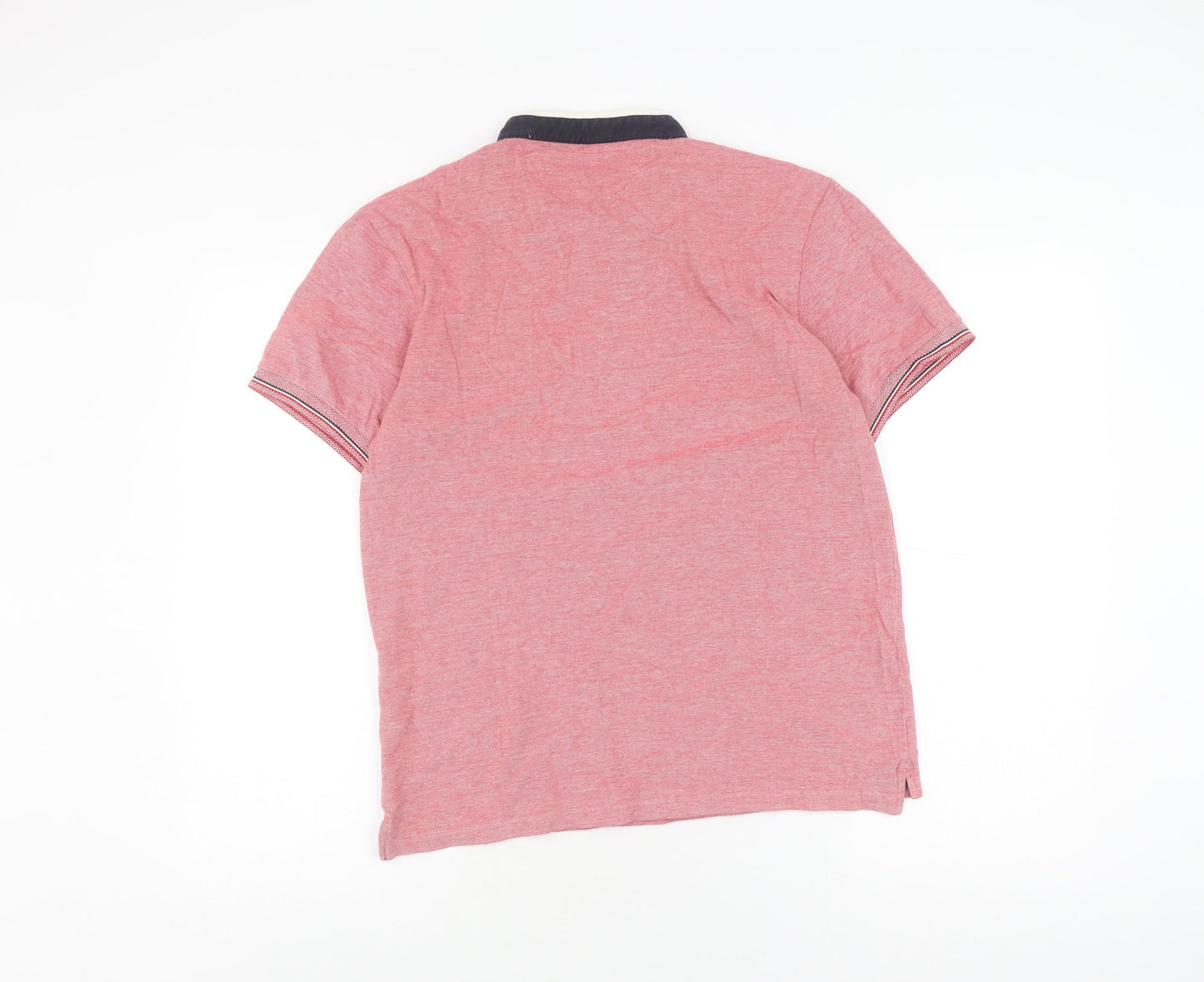 Zara Men Pink Polo Shirt, Size L, Short Sleeve Casual