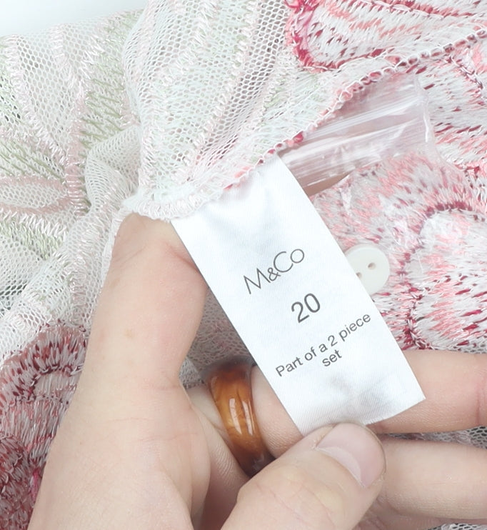 M&Co Women's Ivory Floral Embroidered Blouse, Size 20