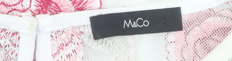 M&Co Women's Ivory Floral Embroidered Blouse, Size 20