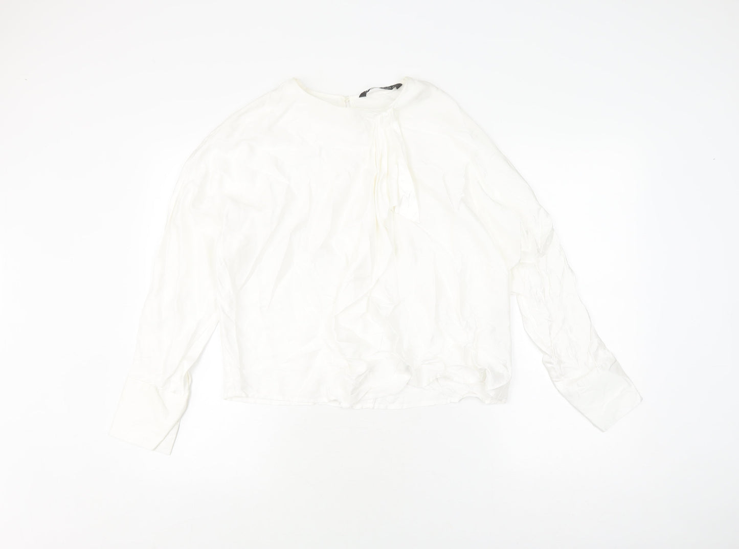 Womens UK Size L Zara White Basic Blouse