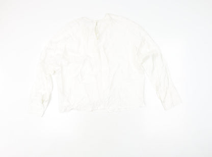 Womens UK Size L Zara White Basic Blouse