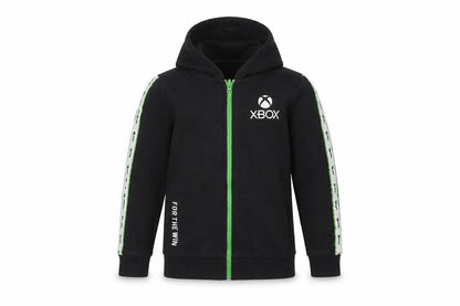 Front view of XBOX boys’ black full zip hoodie - cotton blend, size unavailable