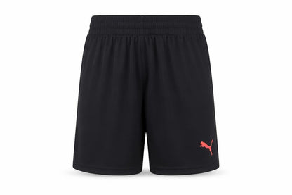 Front view of Puma boys’ black athletic shorts xs