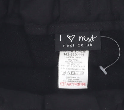 Next Girls Black Casual Shorts 9 Years with Pleated Front
