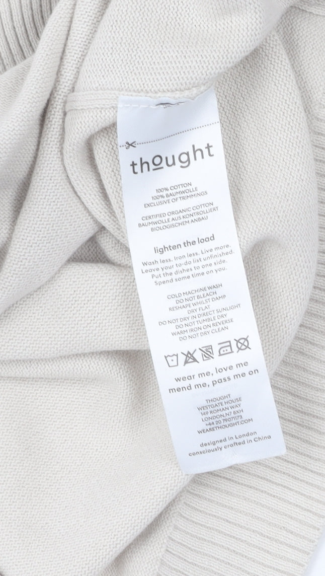 Womens UK Size 14 Thought Beige Cardigan Jumper