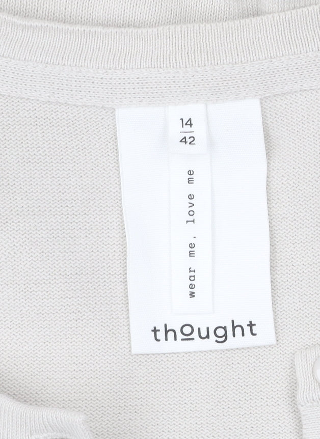Womens UK Size 14 Thought Beige Cardigan Jumper