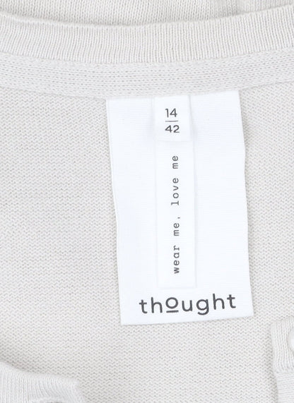 Womens UK Size 14 Thought Beige Cardigan Jumper