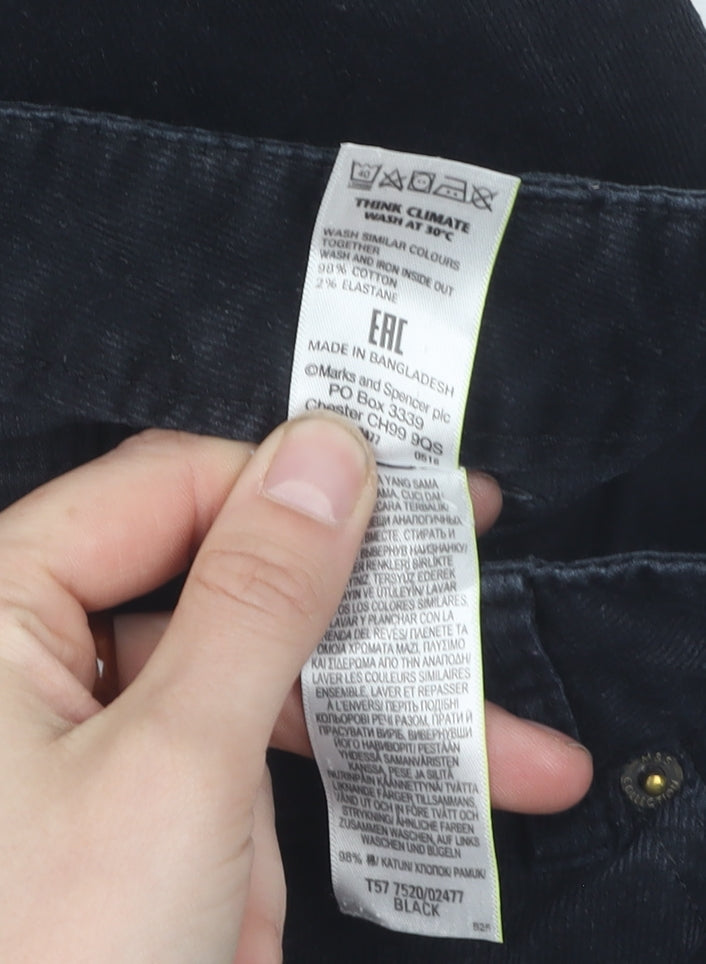 Womens UK Size 8 Marks and Spencer Regular Fit Casual Black Trousers
