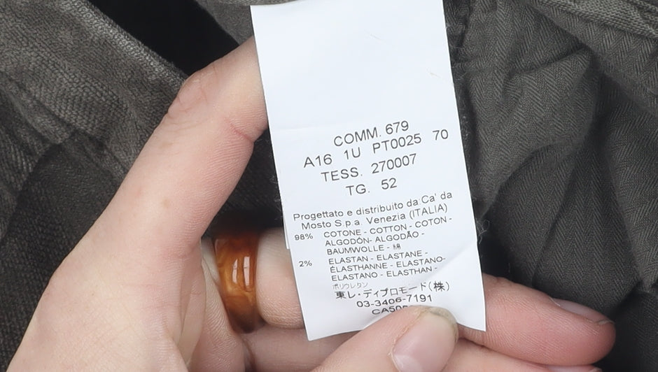 SEVENTY Men's Grey Chino Trousers Size 52