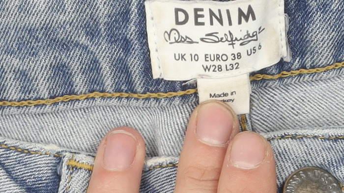 Miss Selfridge Women's Blue Regular Fit Jeans Size 10