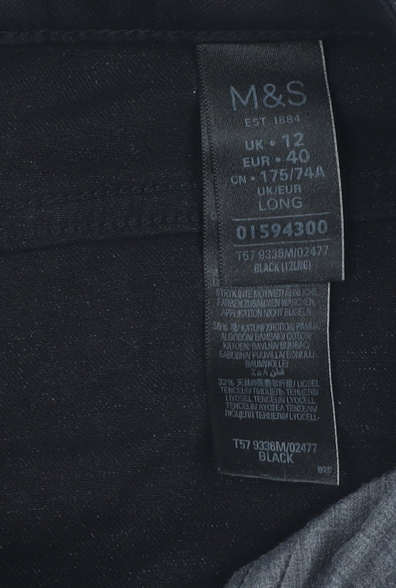 Womens UK Size 12 Marks and Spencer Regular Fit Skinny Black Jeans