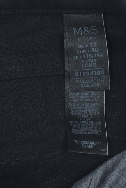 Womens UK Size 12 Marks and Spencer Regular Fit Skinny Black Jeans