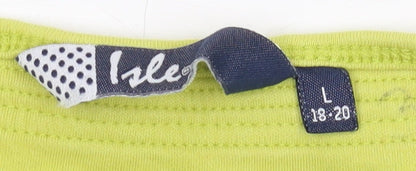 Isle Women's Green Cotton Tank Top L, Sleeveless Basic