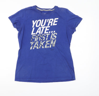 Nike Men's XL Blue 'You're Late' Slim Fit T-Shirt