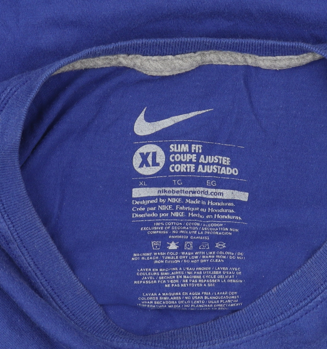 Nike Men's XL Blue 'You're Late' Slim Fit T-Shirt