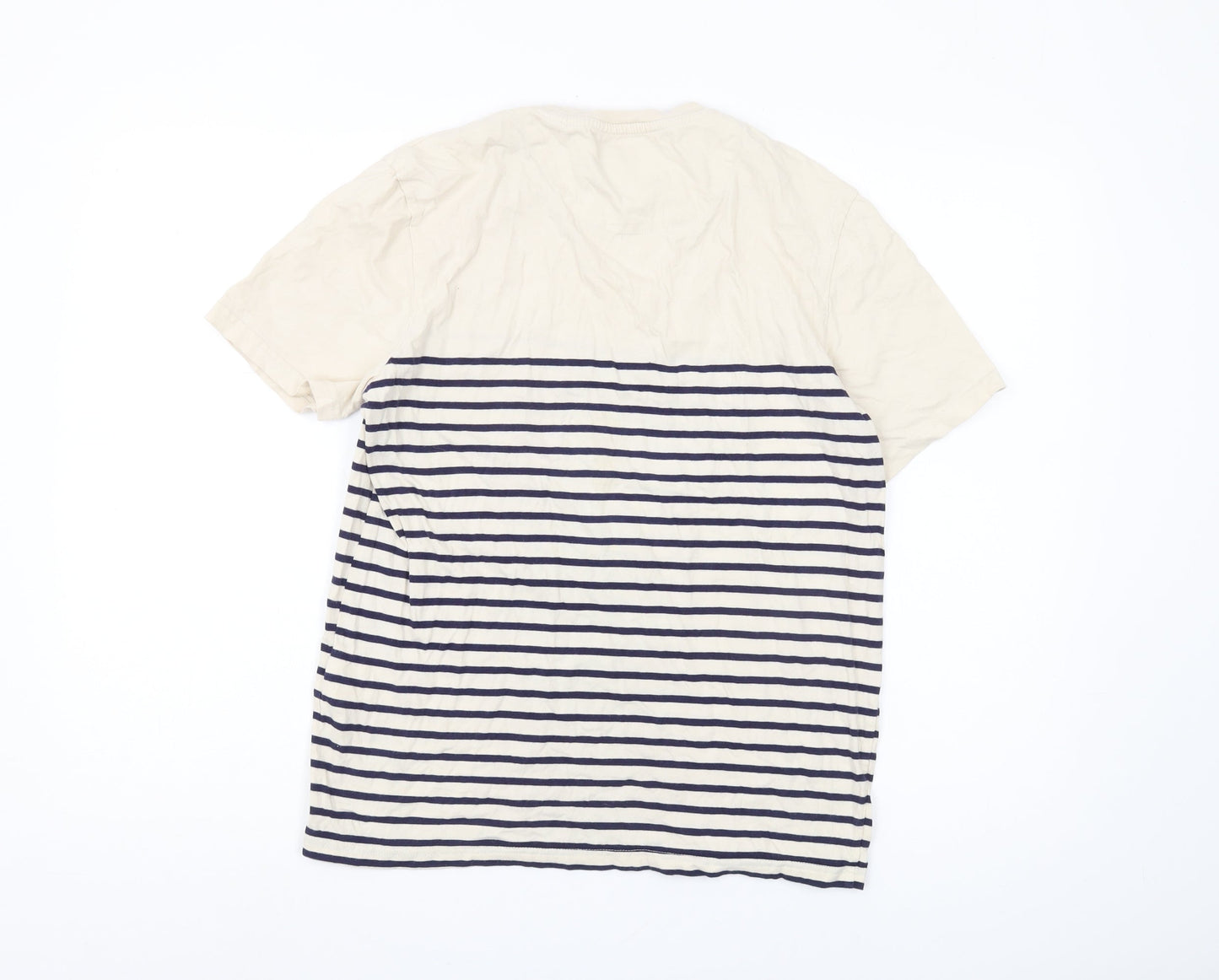 Lyle & Scott Men's Beige Striped T-Shirt, Size M