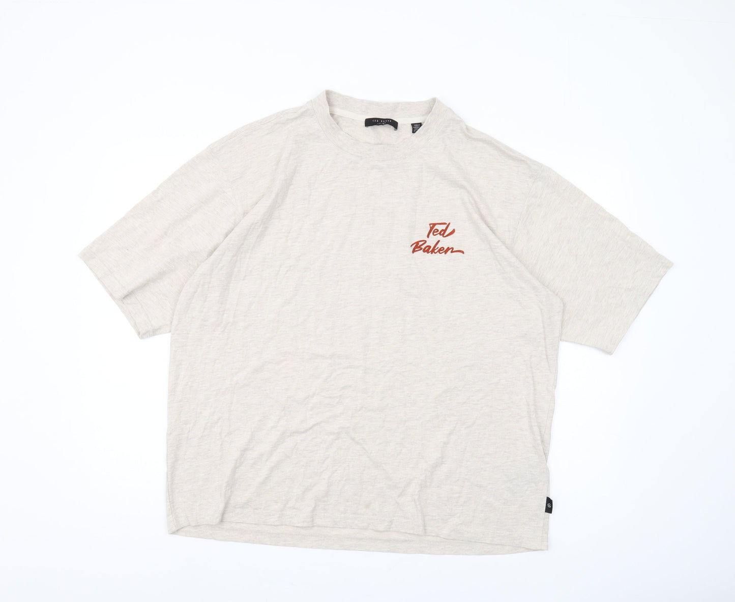 Ted Baker Men's Beige T-Shirt Large Crew Neck