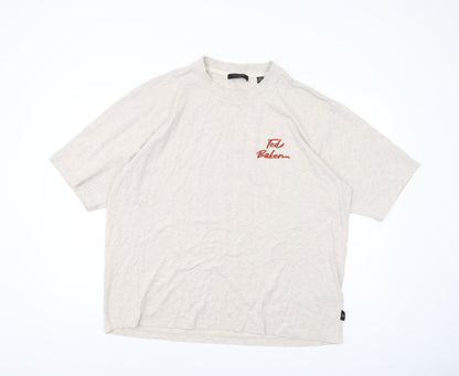 Ted Baker Men's Beige T-Shirt Large Crew Neck
