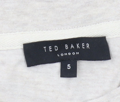 Ted Baker Men's Beige T-Shirt Large Crew Neck