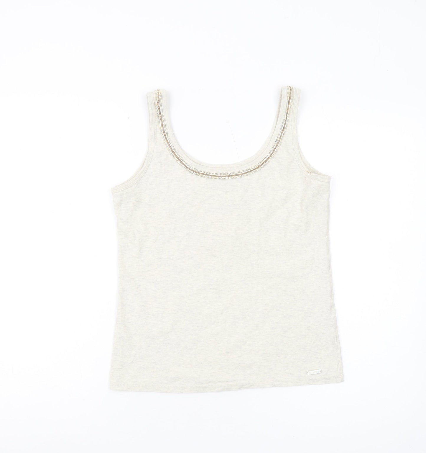 Womens UK Size S Superdry Beige Basic Tank