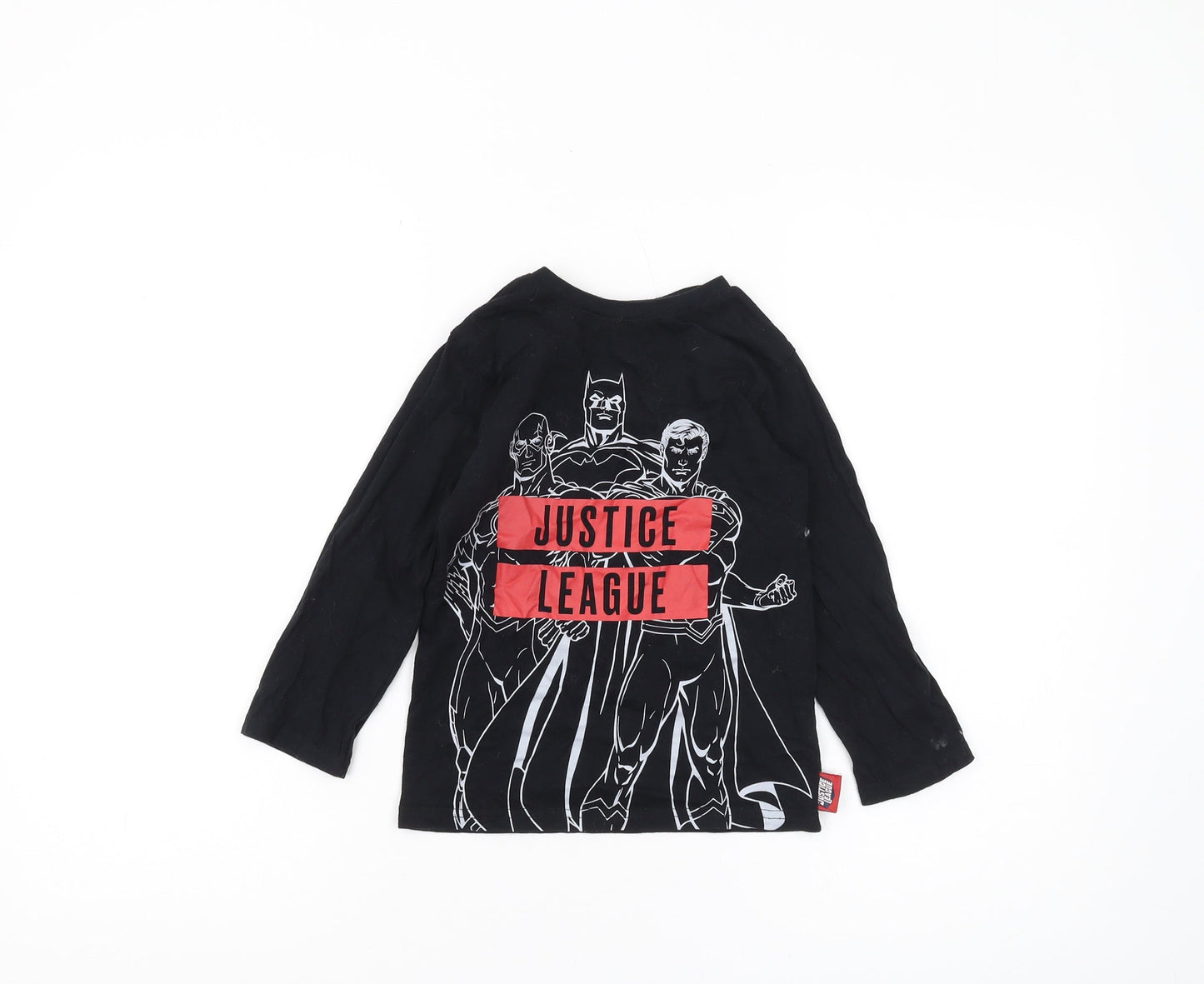 George Boys Black Justice League Long Sleeve T-Shirt 5-6 Years