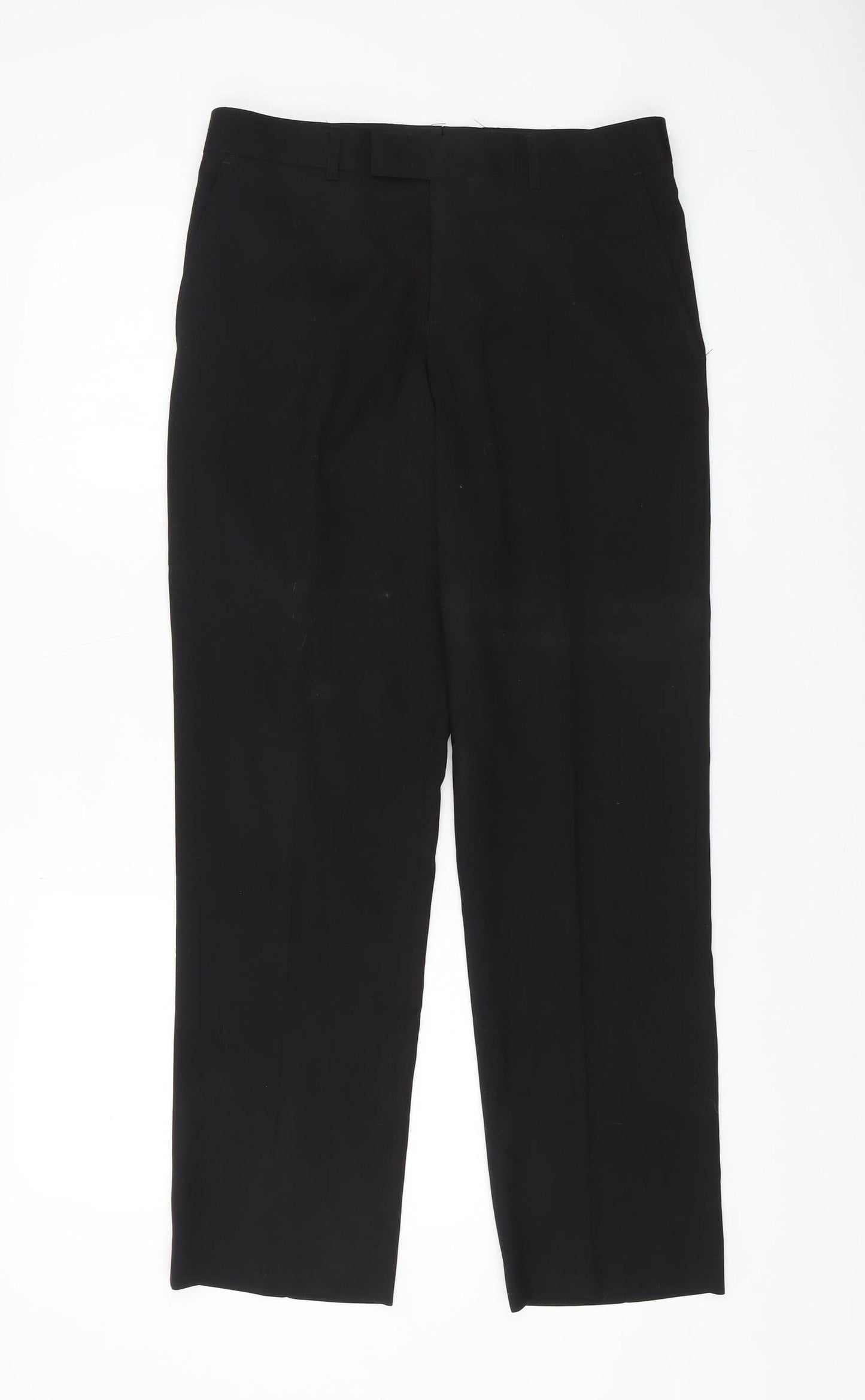 Greenwoods Men’s Black Trousers, S, Regular Fit