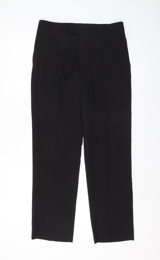 Greenwoods Men’s Black Trousers, S, Regular Fit