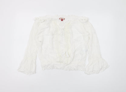 Joe Browns Women's White Off the Shoulder Tunic Blouse