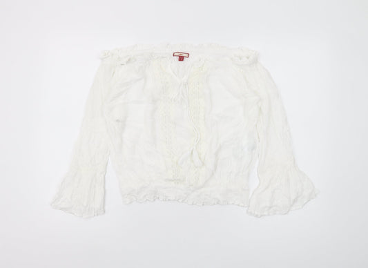 Joe Browns Women's White Off the Shoulder Tunic Blouse