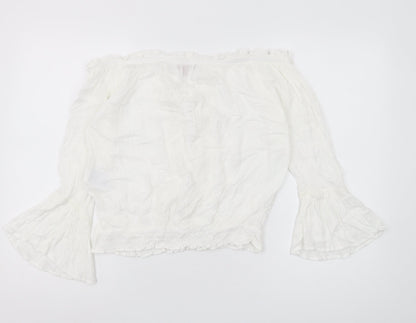 Joe Browns Women's White Off the Shoulder Tunic Blouse