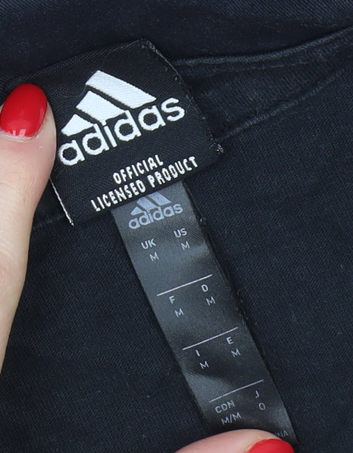 Adidas Mens Black Rugby Polo Shirt Medium