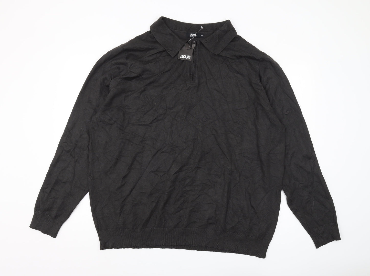 Jacamo Men's Black 3XL Collared Full Zip Jumper