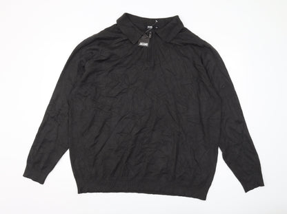 Jacamo Men's Black 3XL Collared Full Zip Jumper