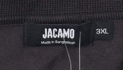 Jacamo Men's Black 3XL Collared Full Zip Jumper