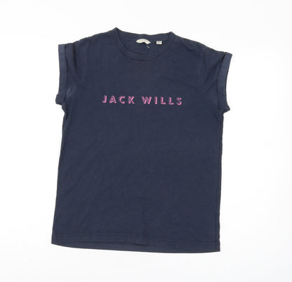 Womens UK Size 6 Jack Wills Blue Basic T-Shirt