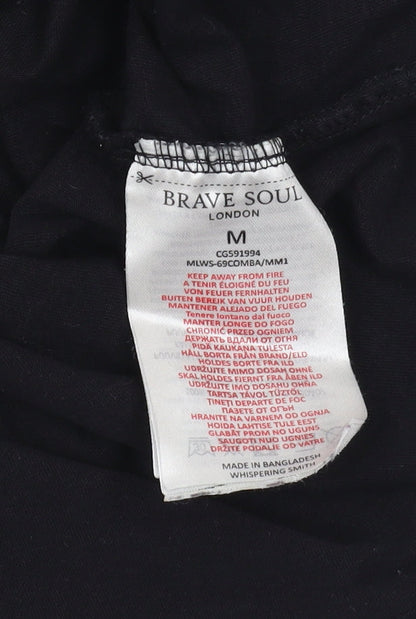 Mens UK Size M Brave Soul Black  T-Shirt