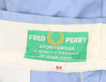Fred Perry Women's Blue Chino Shorts, Size 6, Medium Wash