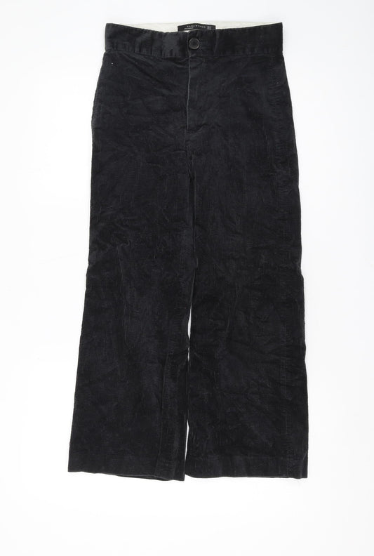 Womens UK Size XS Zara Regular Fit Casual Black Trousers