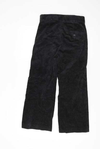 Womens UK Size XS Zara Regular Fit Casual Black Trousers
