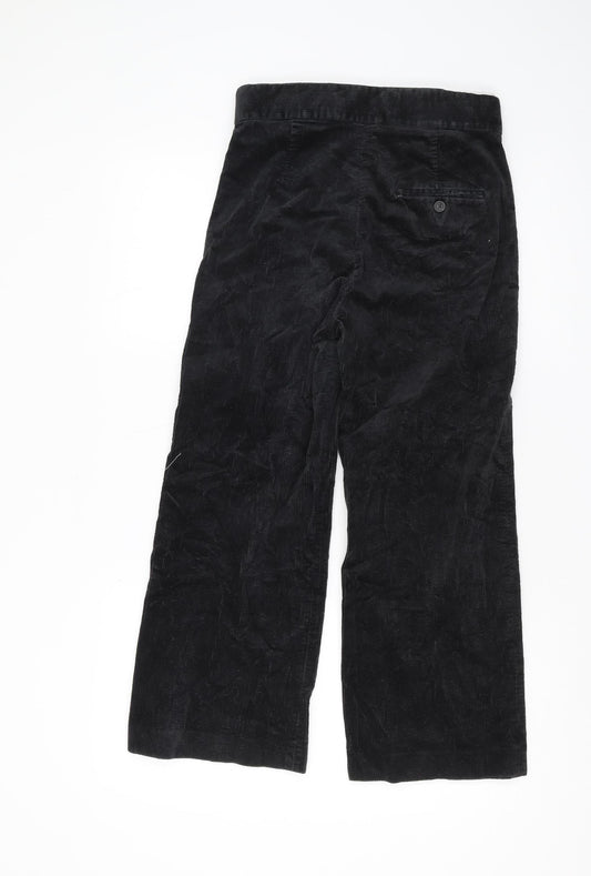 Womens UK Size XS Zara Regular Fit Casual Black Trousers