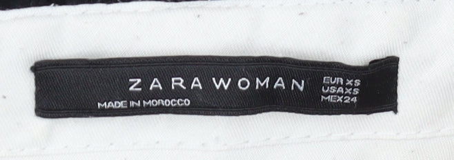 Womens UK Size XS Zara Regular Fit Casual Black Trousers