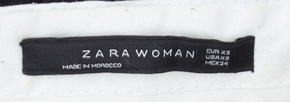 Womens UK Size XS Zara Regular Fit Casual Black Trousers