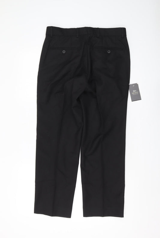 DG's Merit Men's Black Formal Trousers 32
