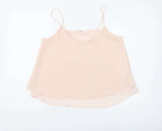 Womens UK Size M Pimkie Beige Basic Camisole